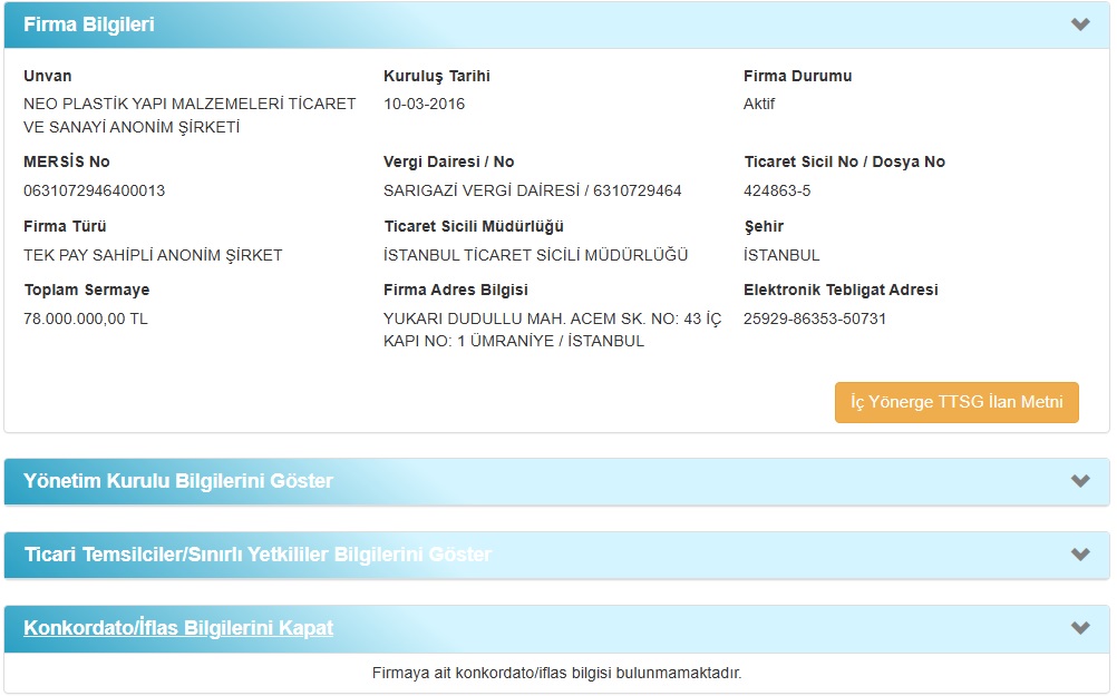 Neo_Plastik_Yapı_Mersis_Ekran_Görüntüsü